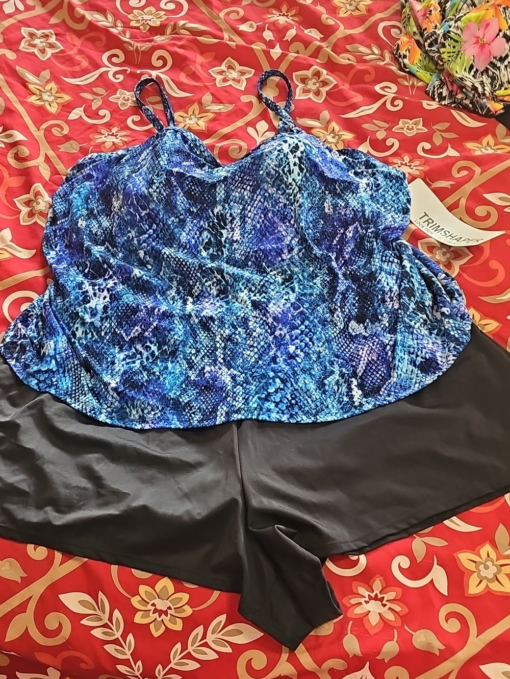 Trimshaper Blue Snake-Print Swimsuit (B)